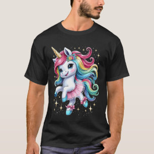 Camiseta Garota Bailarina Amante de Unicórnio Ballet