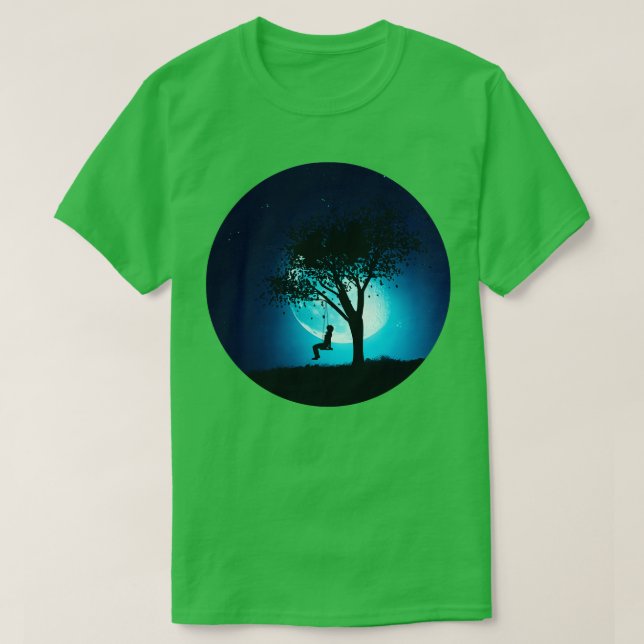Camiseta Garota balançando à noite (Frente do Design)