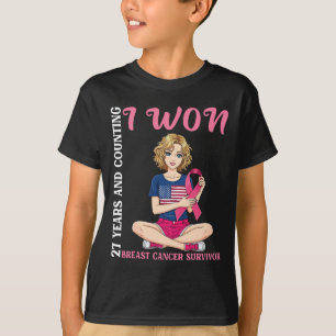 Camiseta Garota Bonita 27 Anos E Contando Que Ganhei Cance 