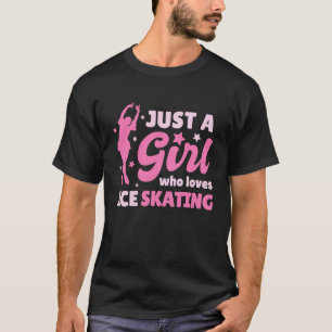 Camiseta Garota Bonita Adora Skates De Gelo Correndo Pele D