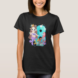 Camiseta Garota Bonita Sereia Oito Anos Dia 8º Nascimento