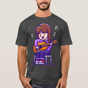 Camiseta Garota Bonita Tocando Violão