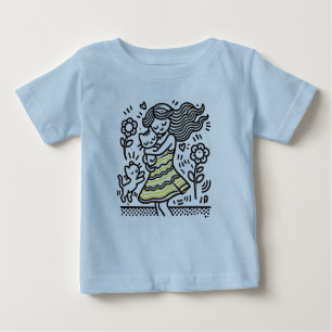 Camiseta "Garota branca com gatinho