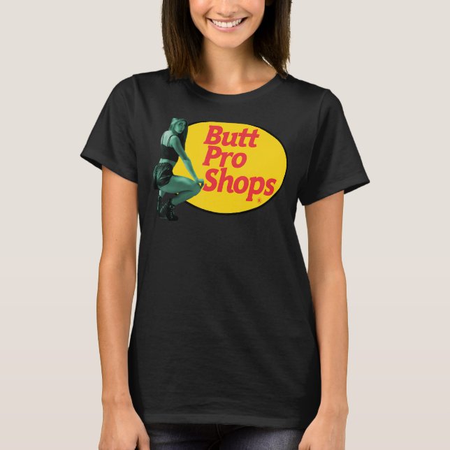 Camiseta Garota Bumbum Pro de pesca de corte (Frente)