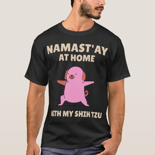 Camiseta garota cachorro ioga em pé (Frente)