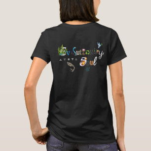 Camiseta Garota Caleidoscópio: Pescoço Básico de Tripulação