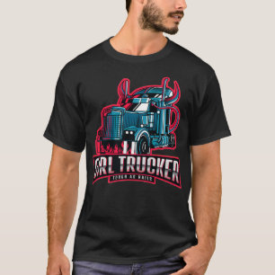 Camiseta Garota Caminhoneira Duro Como Unhas Engraçado Moto
