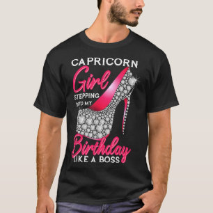 Camiseta Garota Capricórnica Passando No Meu Aniversário Co