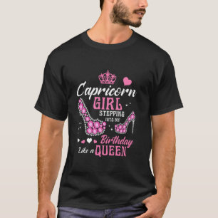 Camiseta Garota Capricórnio Entrando Em Meu Aniversário Que