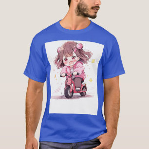 Camiseta Garota Chibi anda de bicicleta