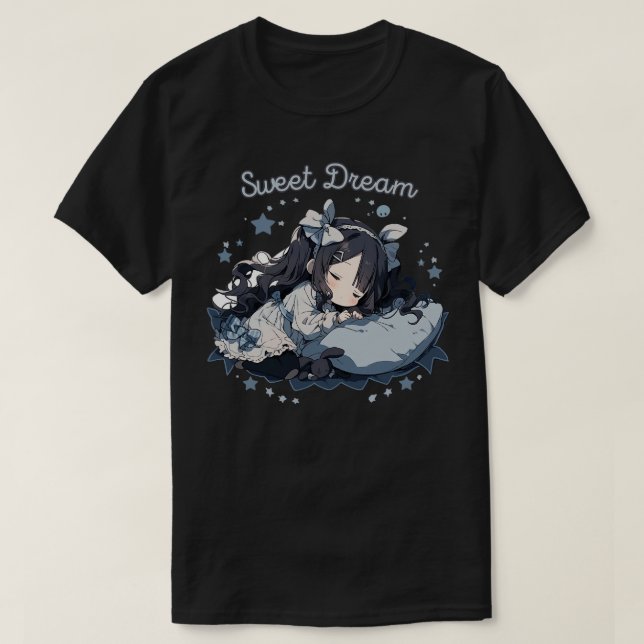 Camiseta garota chibi dormindo (Frente do Design)