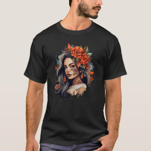 Camiseta Garota Chicana México Flores Morte Bonita 5