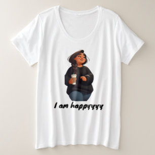 Camiseta Garota Chubby, estou feliz