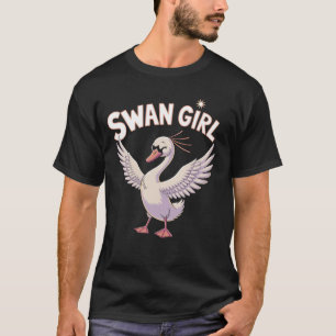 Camiseta Garota Cisne Roupas de Cisnes Infantis  Juventude 