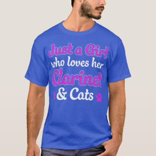 Camiseta Garota Clarinetista que ama Clarinet e Gatos