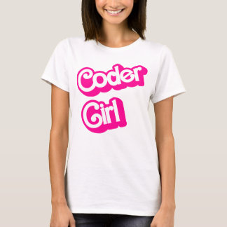 Camiseta Garota Codificadora Rosa Geeka de Computador Progr