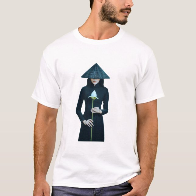 Camiseta Garota com flor | design único (Frente)