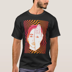 Camiseta Garota Com Olho Em Mão Psicodélica Backgrão Hiponé