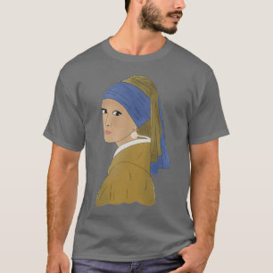 Camiseta Garota com pérolas redesenhada