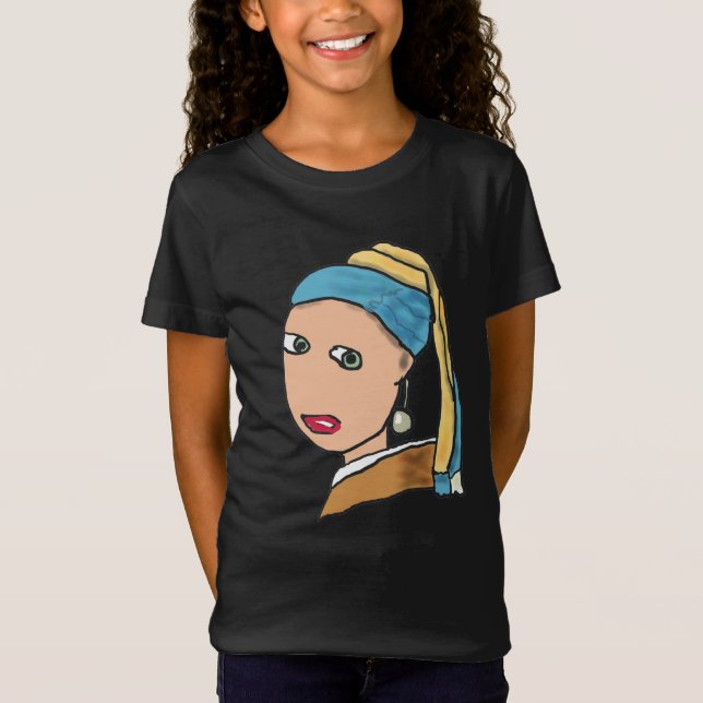 Camiseta Garota Com Um Olhar De Pérolas (Frente)