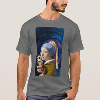 Camiseta Garota Com Uma Orelha De Pérola