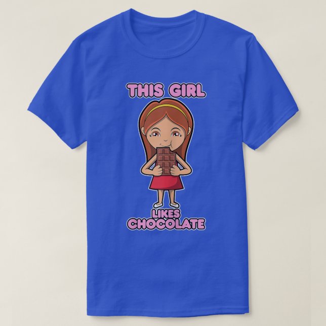 Camiseta Garota Comendo Chocolate Engraçado Chocolatite (Frente do Design)