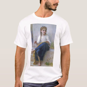 Camiseta Garota costurando, Bouguereau