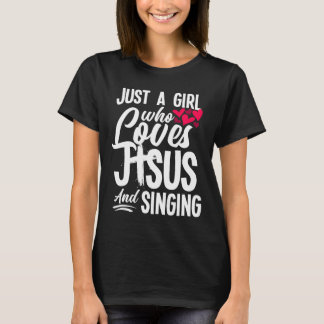 Camiseta Garota Cristã Que Ama Jesus E Cantando Um S Engraç