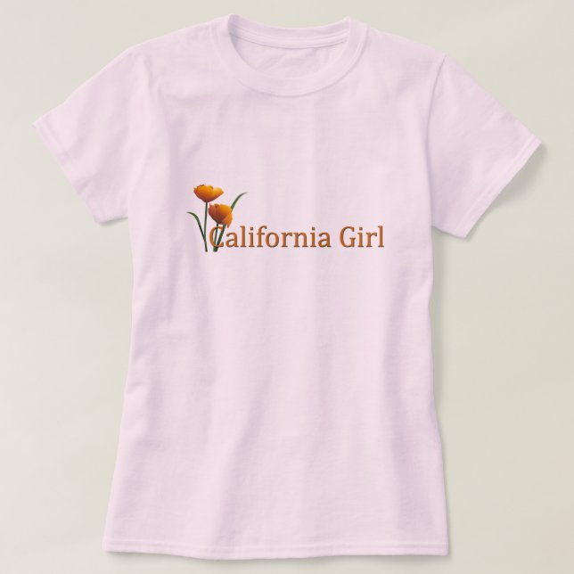 Camiseta Garota da Califórnia Poppies Damas (Frente do Design)