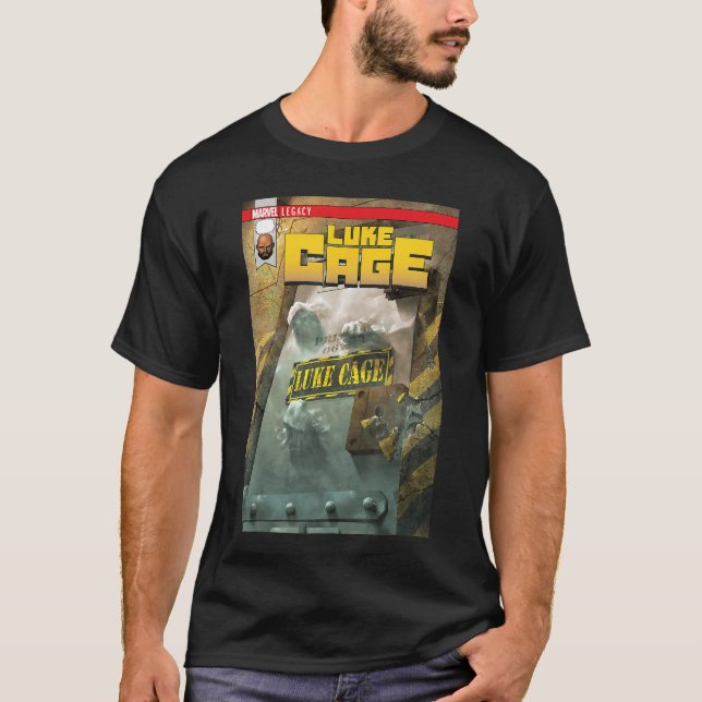 Camiseta Garota da capa do gibi Marvel Luke Cage Breakout L (Frente)
