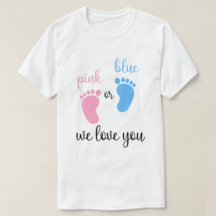 Camiseta Garota Da Equipe Rosa Ou Azul Nós Te Amo
