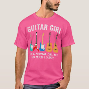 Camiseta Garota da Guitarra Mais Alta Muito Mais Alta Músic