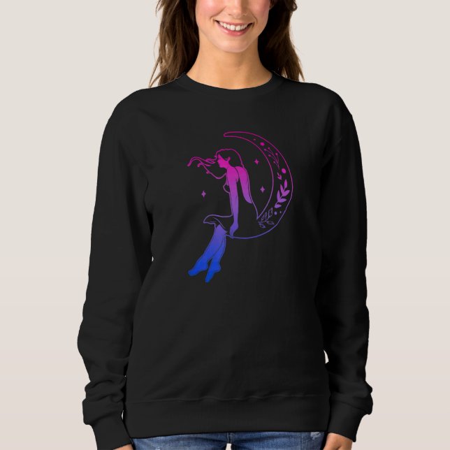Camiseta Garota da Lua Bissexual Wiccan Pagan Bi Pride Flag (Frente)