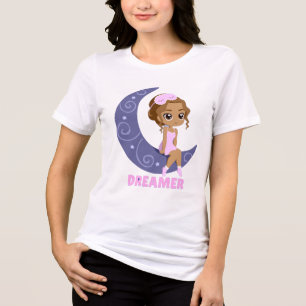 Camiseta Garota da Lua Sonhadora Fofa Estética Branco