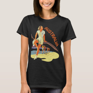 Camiseta Garota da Praia da Austrália Viagem Retro