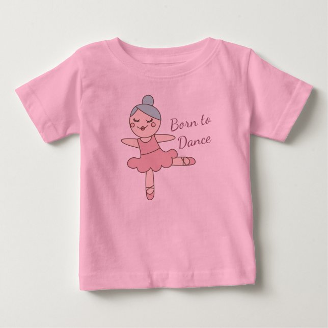 Camiseta Garota Dançarina de Ballet de Desenho Animado Fofo (Frente)