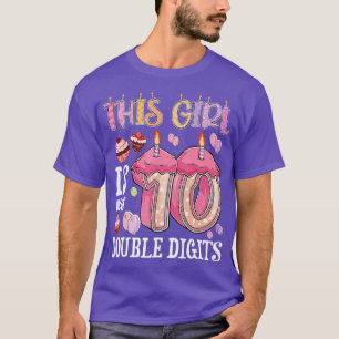 Camiseta Garota de 10 anos dá ideias 10º aniversário duplo