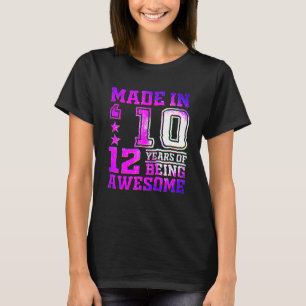 Camiseta Garota De 12 Anos Para 12 Nascer De Aniversário Em