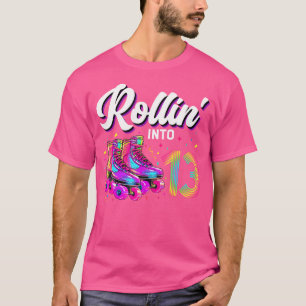 Camiseta Garota de 13 Anos de Idade Patins de Roda Patinaçã