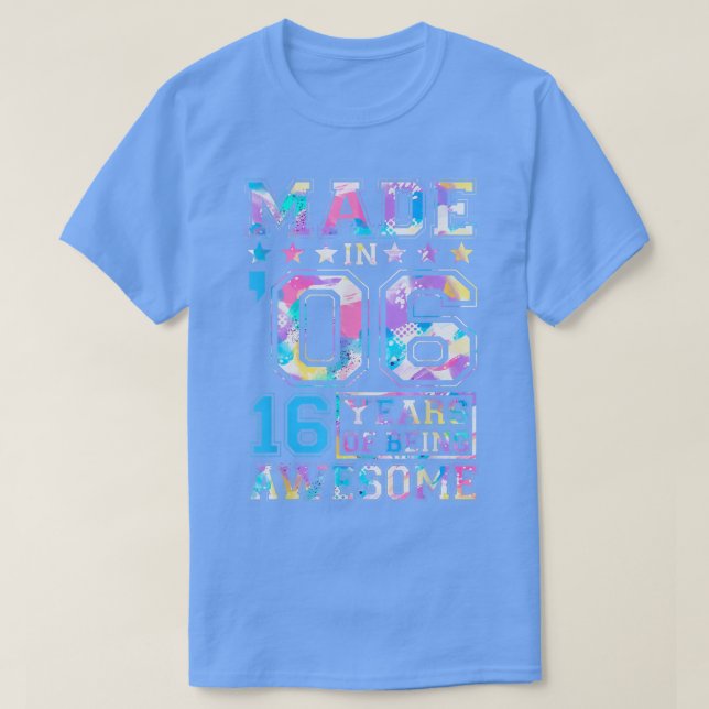 Camiseta Garota De 16 Anos Presente Para A Décima Sexta Fes (Frente do Design)
