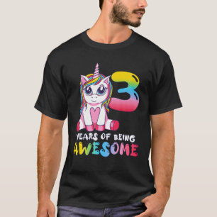 Camiseta Garota de 3 anos, aniversário de 3 anos Clássica