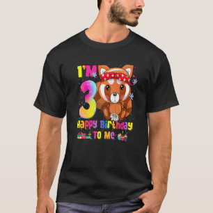 Camiseta Garota de 3 anos Princesa Pequena Panda Vermelha 3
