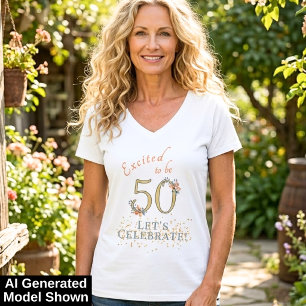 Camiseta Garota de 50 Anos Boho Outono Personalizável