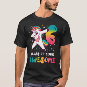 Camiseta Garota de 6 anos Dabbing 6 Birthday Clas