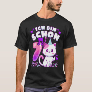 Camiseta Garota de 7 anos de idade, pop K, gatinha, em germ