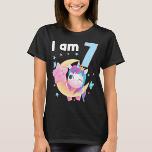 Camiseta Garota de 7 Anos de Inibição Garota Unicórnio 2