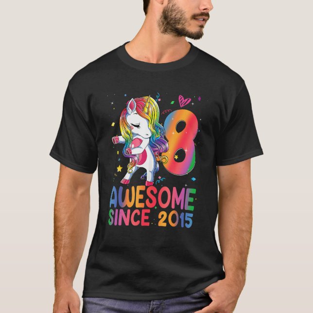 Camiseta Garota de 8 anos presente adolescentes bebendo Uni (Frente)