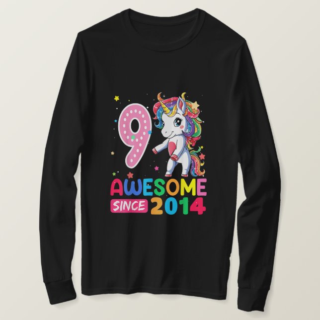 Camiseta Garota de 9 anos presente adolescentes florescendo (Frente do Design)