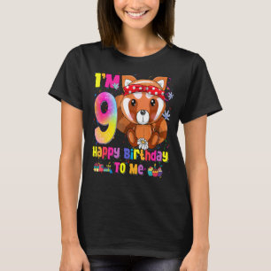 Camiseta Garota de 9 anos Princesa Pequena Panda Vermelha 9