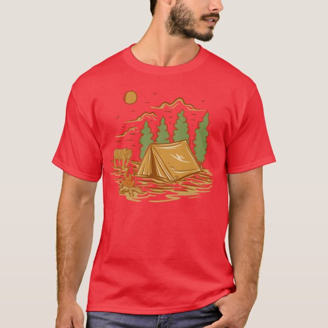 Camiseta Garota de acampamento selvagem (Frente)